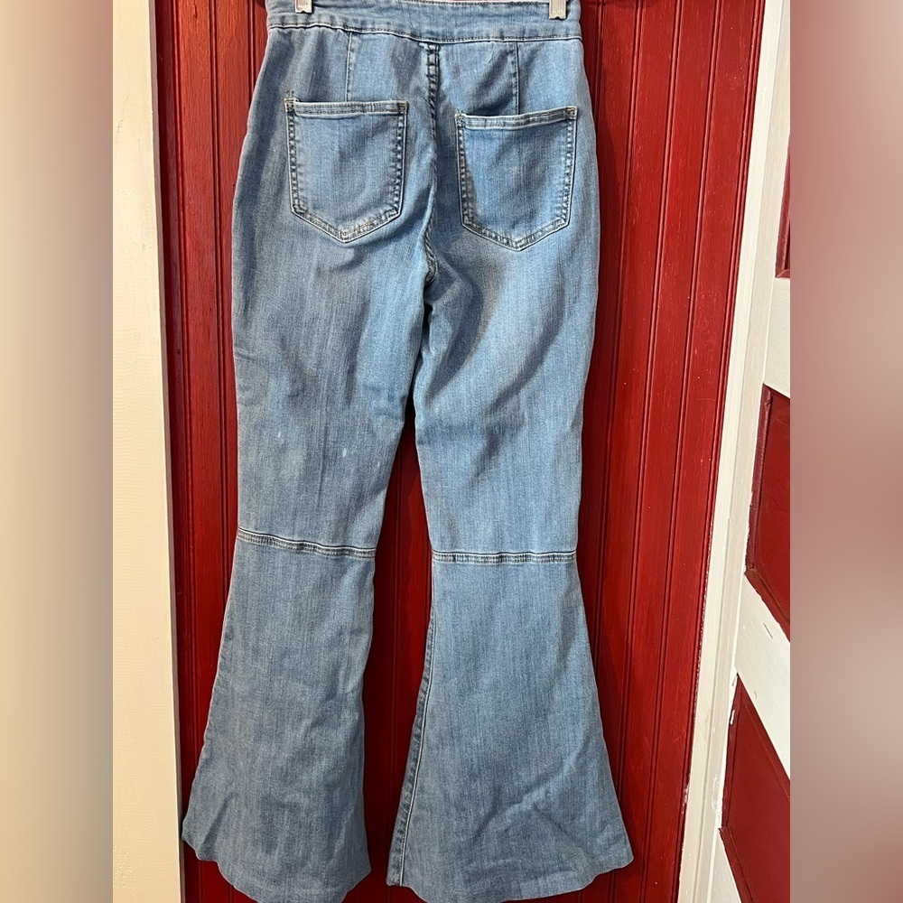 Forever 21 Light Blue Wide Leg High Waist Super Flare  Jeans 26x30 - Picture 2 of 5